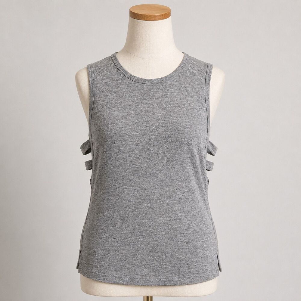 Athleta Women's Tank Top XS Gray Relaxed Fit Strappy‎ Side Soft Yoga Athleisure